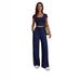 2026 Spring/Summer New European American Women's Casual Slim-Fit Two-Piece Set: Short-Sleeve Top And Long Pants_ecoleips.com