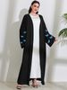 Verve Muslim Clothing Long Fashion Elegant Pocket Cardigan Embroidered Butterfly Dress Robe_ecoleips.com