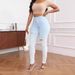 Direct From The Manufacturer: 2022 Spring/Summer New European American Blue And White Gradient High-Waisted Butt-Lifting_ecoleips.com
