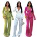 Women's Clothing V Neck Long Sleeved Cardigan Autumn And Winter Casual Two Piece Set_ecoleips.com