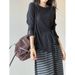 Yanshuang Korean Style Tie Waist Long Sleeve Knitted Sweater For Women Autumn New Unique Loose Base Shirt 20169_ecoleips.com