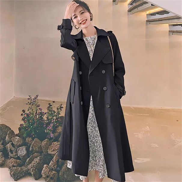 ng2510292 Windbreaker For Women 2025 Korean Version New Spring And Autumn British Style Mid-Length Petite Trendy Double-Breasted_ecoleips.com