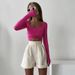 2025 . Autumn New Style European And American Women's Clothing Knotted Top Sexy Hollow Out Short Cropped Slim Fit_ecoleips.com
