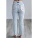 Women's Skinny Cropped Jeans Ripped Spring New Style Fashion High Waist Straight Leg Jeans_ecoleips.com
