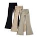 Women's Clothing Hot Girl Style Low Waist Knitted Flared Pants Suit Casual Pants Elastic Tight Hip Trousers Mopping Pants_ecoleips.com