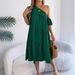 2026 Spring/Summer European And American Off-Shoulder Short-Sleeve Casual Loose Ruffle Hem Long Dress_ecoleips.com