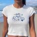 Cross-Border Hot Sale European And American Fashion Elegant Women's Round Neck Sleeve Printed T-Shirt Regular Shoulder_ecoleips.com