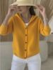 K Button Knit Hooded Sweater Cardigan Jacket New Solid Color Casual Fashion Women's Clothing_ecoleips.com
