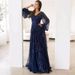 Women's Clothing Sequin Dress Simple V Neck Tassel Sequin Lace Up Long Party Dress_ecoleips.com