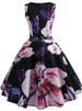 Floral Print Summer Dress Women Sleeveless Tunic Elegant Vintage Dress Belt Party Dresses Casual Sundress Vestido_ecoleips.com