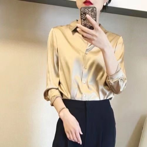 Women's Clothing sale mulberry silk crepe pearlescent white shirt women _ecoleips.com