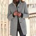 Vintage Wool Blend Coat – Fall/Winter Women’s Stand Collar Button Jacket (Navy/Beige/Caramel, S-5XL)_ecoleips.com