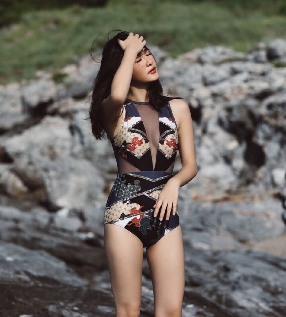 Aria Basics 2020 New European And American Women's One-Piece Swimsuit, Sexy High-Elastic Mesh Printed Conservative Swimwear, Direct_ecoleips.com