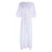 Women's Clothing Beach Cover Up Bamboo Waist Lace Beach Long Sun Protection Cardigan, Holiday Wear_ecoleips.com