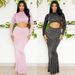 European And American Sexy Hot Diamond Hip Wrapped Tight Elastic Long Sleeved Fishtail Skirt Suit_ecoleips.com