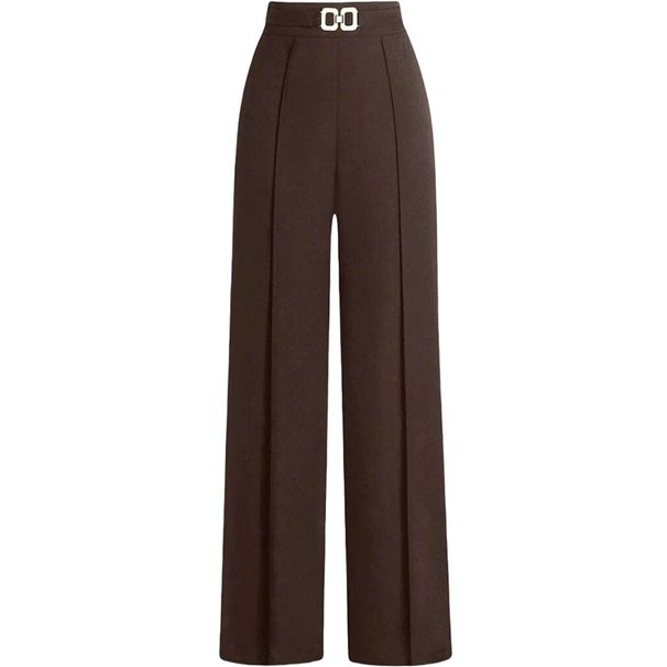 Women's Clothing Summer High Waist Commuting Slim Drape Versatile Casual Wide Leg Trousers Loose Business Women_ecoleips.com