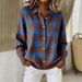 European American Cross-border Independent Site Women's Casual Loose-fitting Autumn And Winter Plaid Long-sleeve_ecoleips.com
