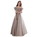 Banquet Evening Dress Female 2025 New Spring One Shoulder Elegant Annual Meeting Host Fairy Temperament Birthday Dress_ecoleips.com