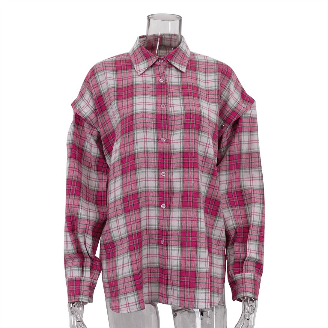 Women's Clothing Loose Shirt Detachable Long Sleeved Lapel Outer Top_ecoleips.com