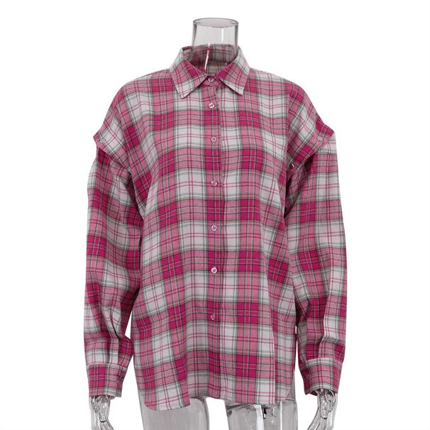 Women's Clothing Loose Shirt Detachable Long Sleeved Lapel Outer Top_ecoleips.com