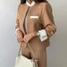 Women's Autumn Winter High-End Commuter Leisure Suit Set Splicing Color Jacket And Trousers Two Piece Outfit for Women_ecoleips.com