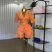 Women's Clothing Summer New Fashion Lapel Hollow Short Sleeved Shirt Wide Leg Shorts Casual Suit_ecoleips.com