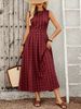 Xiyin Women's French Style Plaid Dress Summer Waist Cinching A-Line Midi Dress Independent Store European American Cross Border New_ecoleips.com