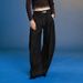 Women's Clothing Retro Original Color Denim Black Scimitar Wide Leg Casual Straight Loose Denim Trousers For Men And Women_ecoleips.com