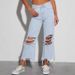 Spot cross border women's clothing 2025 new European and American retro wide leg pants loose straight jeans ripped trousers women_ecoleips.com