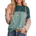 Women's Clothing New Women's Clothing Color Matching Casual Loose Sweater Pullover Top T Shirt_ecoleips.com