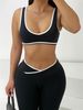Women's Clothing Sports Fashion Suspenders Navel Baring Backless Tops Tight Hip Lifting Sports Trousers Suit_ecoleips.com