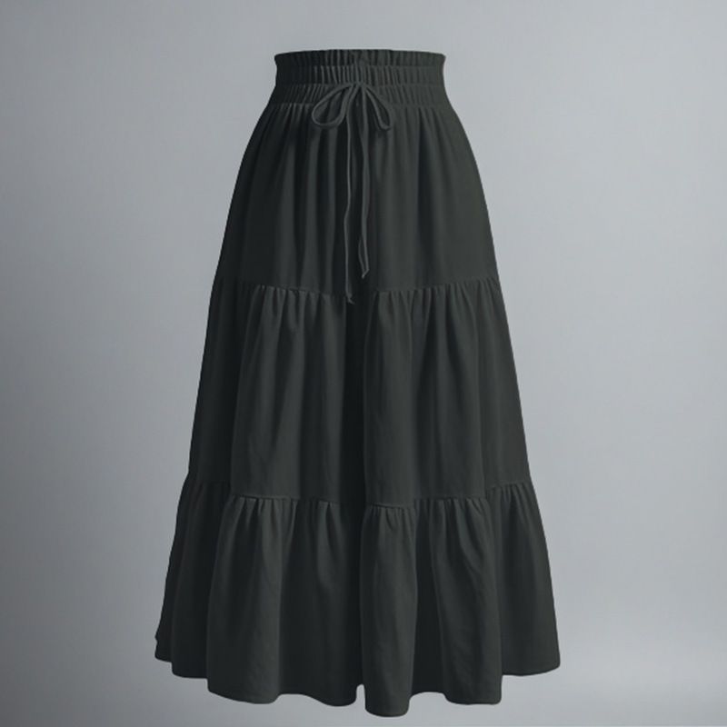 Spring Summer Bohemian Layered Cake Skirt Women Flowy Swing Half Skirt_ecoleips.com