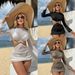 2025 New European And American Style Special Mesh Hollow Drawstring Strap Swimsuit Bikini Three-Piece Set For_ecoleips.com