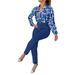 2025 Autumn New Women's Fashion Printed Stand Collar Sleeve Shirt Top With Belt Solid Color Long Pants_ecoleips.com
