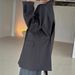 Korean-style Ins Autumn New Diagonal Button Striped Blazer With A Stylish Loose Silhouette And Back Slit Casual Jacket_ecoleips.com