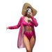 Women's Bikini Set With Cover-Up & Bow Detail - Stylish Triangle Top & High-Waisted Bottom For Beach & Pool_ecoleips.com