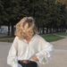 2026 European American Spring/Summer New White Crepe Shirt With Small Stand Collar And Lantern Sleeves, Loose Fit,_ecoleips.com