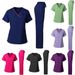 Women's Clothing Elastic Doctor Work Uniform Short Sleeved Split Suit Beauty Hospital Female Operating Room Washing Clothes_ecoleips.com