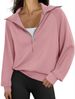 Women's Half-Zip Velvet Sweatshirt – Stand Collar Pullover In 12 Colors (S-XXL) | Soft & Stylish Winter Top_ecoleips.com