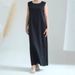 Women's Clothing Modest Abaya Dress Tank Long Dress Cardigan Elegant Slim-Fit Tank Dress – Versatile Layering Staple For Women (Black, White, Khaki)_ecoleips.com