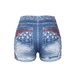 Women's Tight Fitting Denim Print Shorts Sexy Yoga Pants_ecoleips.com