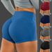 Women's Clothing Women's Solid Color Pocket Hip Lifting Sports Leggings Large Size Shorts_ecoleips.com