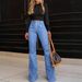Women’s Clothing spring and summer new patchwork jeans women's slim fit stretch flared pants_ecoleips.com