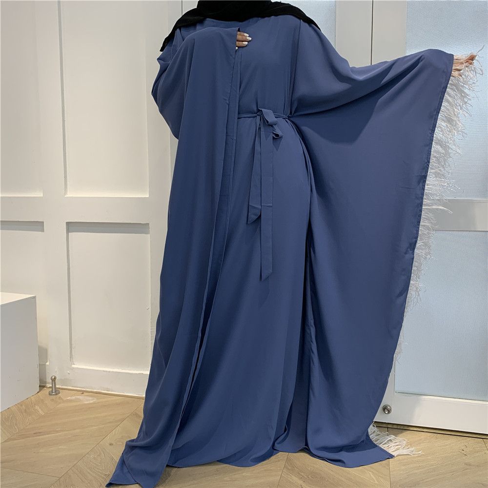 Fashion Women's Batwing Sleeve Feather Patchwork Dress_ecoleips.com