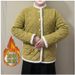 girl 2024 Winter Fleece-Lined Thickened For Women, Warm Cotton Coat, Chinese Style Loose Long-Sleeve Top, Large Floral Jacket_ecoleips.com
