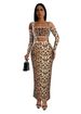 Women's Clothing Spring Summer Autumn Printed Comfortable Sexy Slim Leopard Print Two-Piece Set Sleeve Long Dress_ecoleips.com