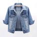 mm home 25ss autumn winter new washed vintage denim jacket fashion versatile_ecoleips.com