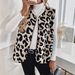 Women's Leopard Print Vest Autumn Winter Fashion Outerwear With Buttons Plush Material_ecoleips.com