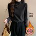 For Autumn And Winter, Wear A Warm T-Shirt With A Semi-High Neck Design And A Double-Sided German Velvet Long-Sleeved Ba_ecoleips.com