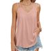 Aria Basics Aria Basics European And American Cross-border Foreign Trade 2024 Spring/summer New Solid Color V-neck Camisole Loose T-shirt_ecoleips.com